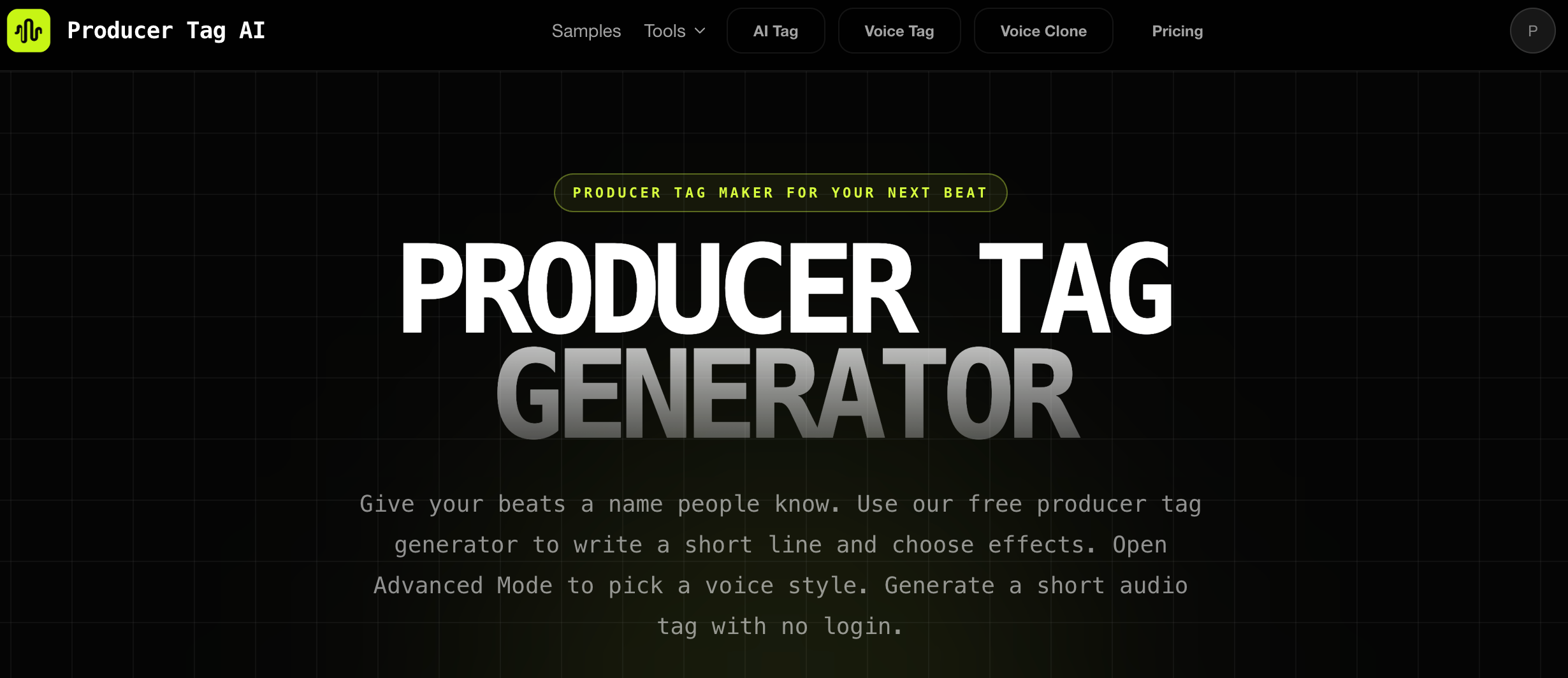 Producer tag ai screenshot