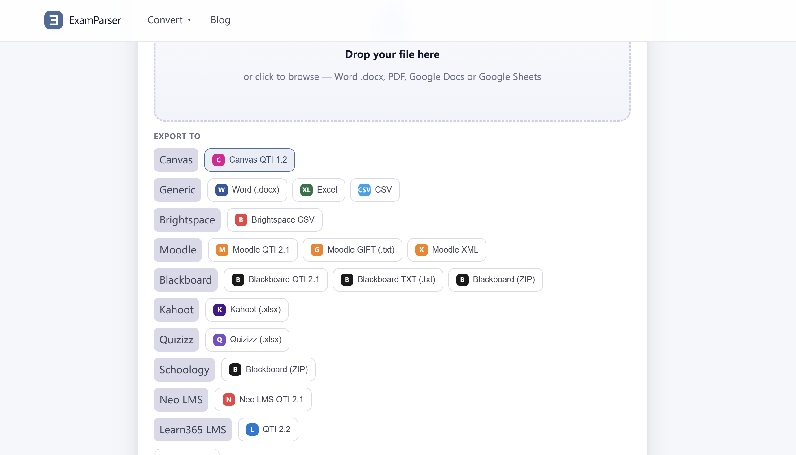 ExamParser screenshot