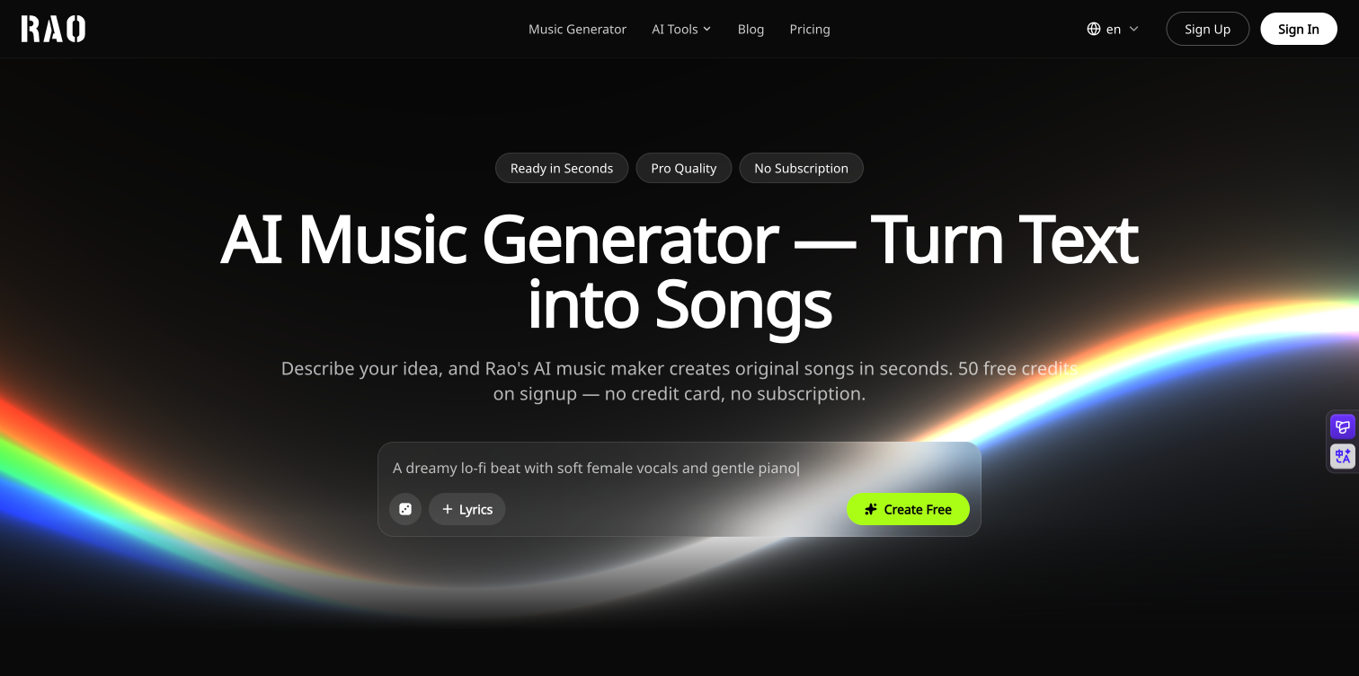 Raomusic screenshot