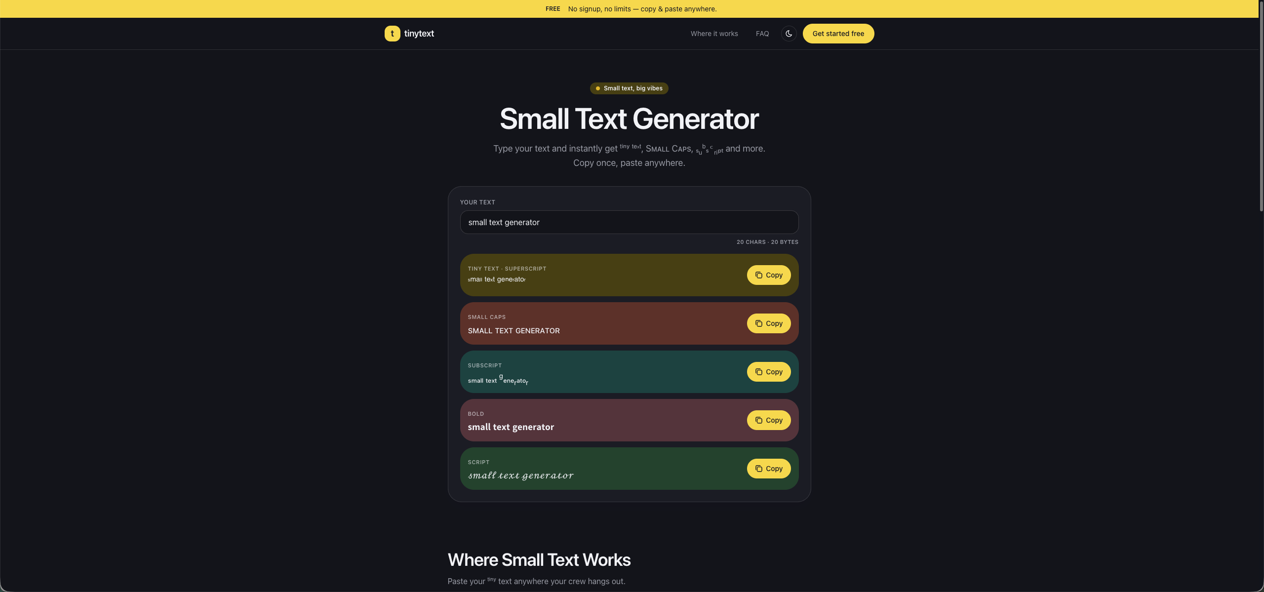 Tiny Text screenshot