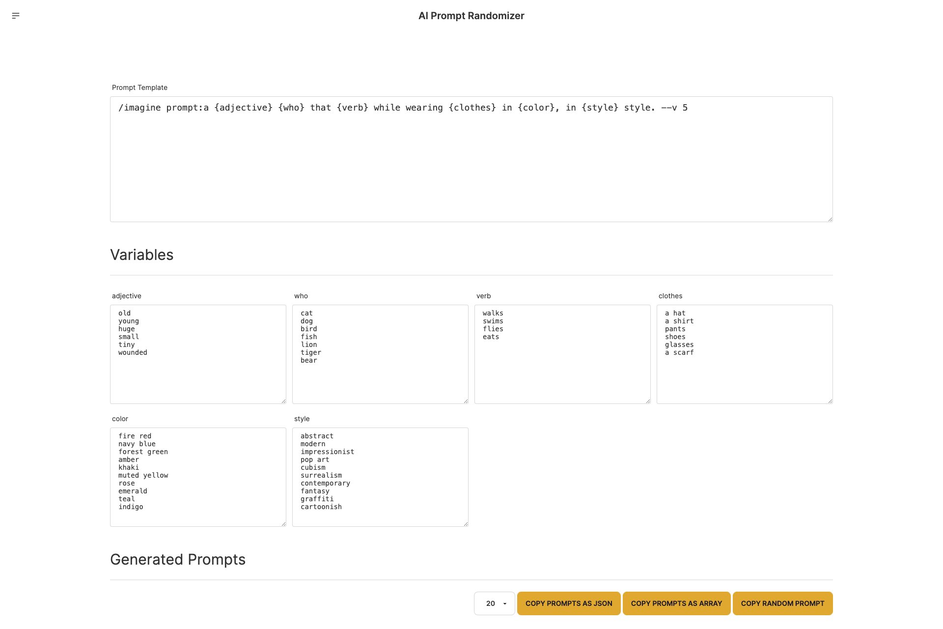AI Prompt Randomizer