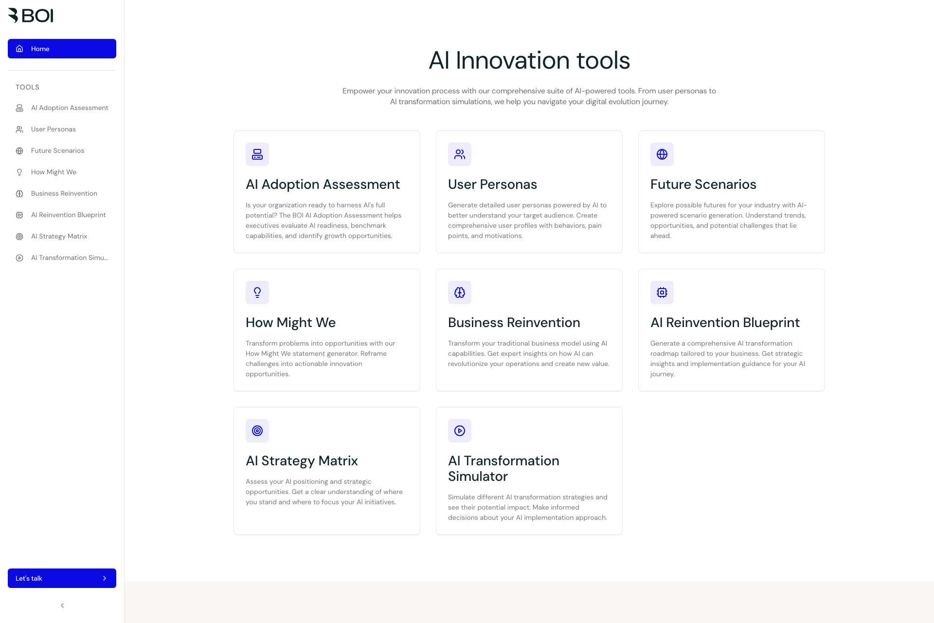 AI Toolbox for Innovators