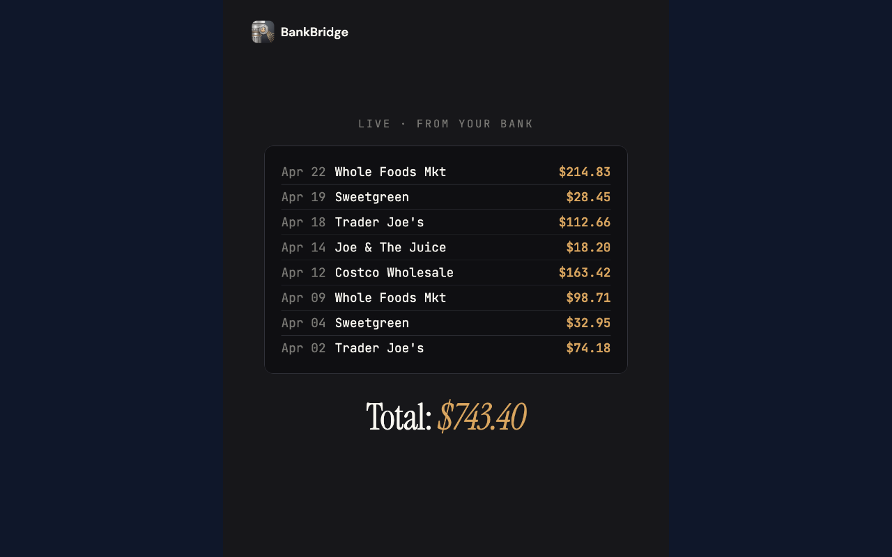 BankBridge screenshot