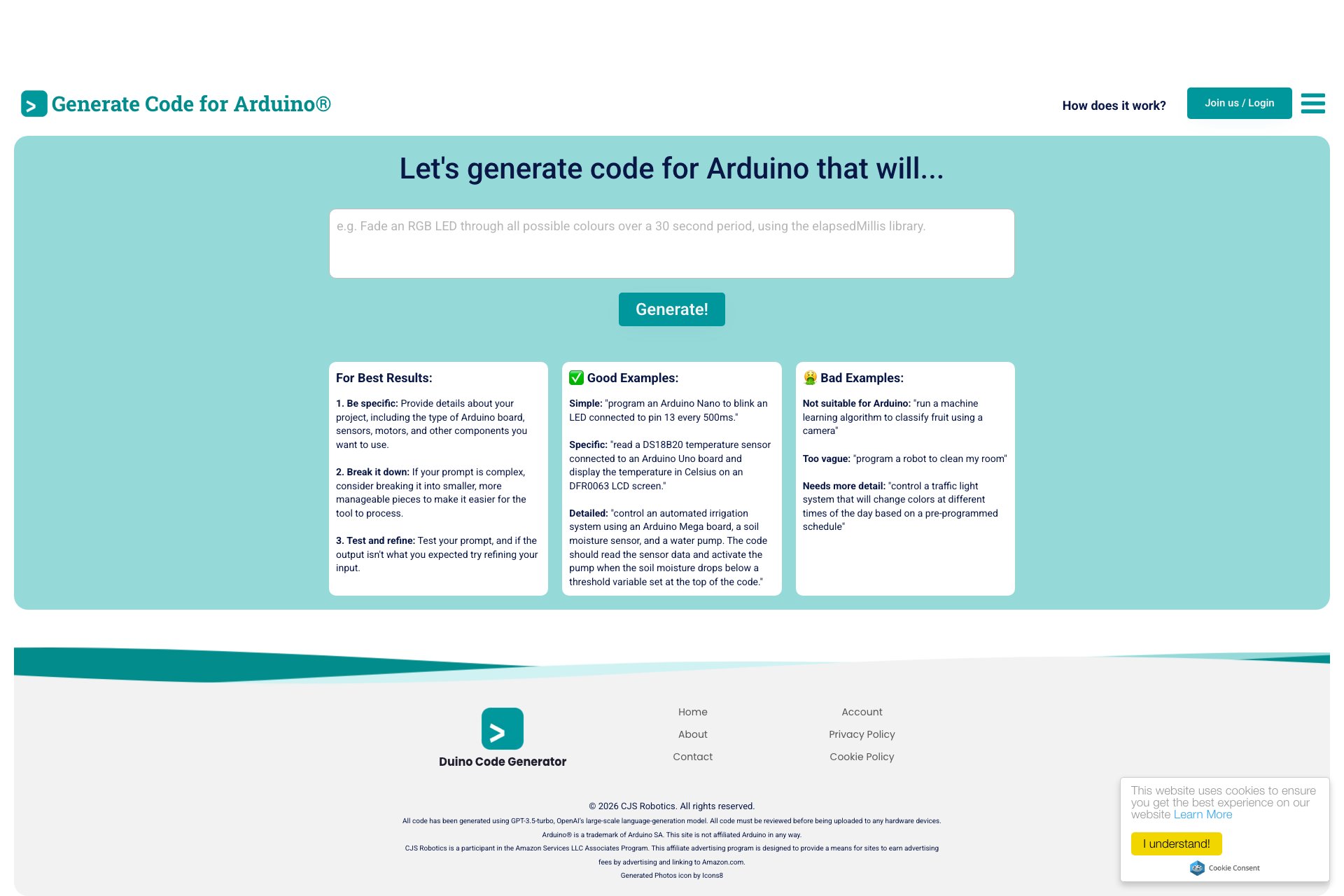 Duino Code Generator