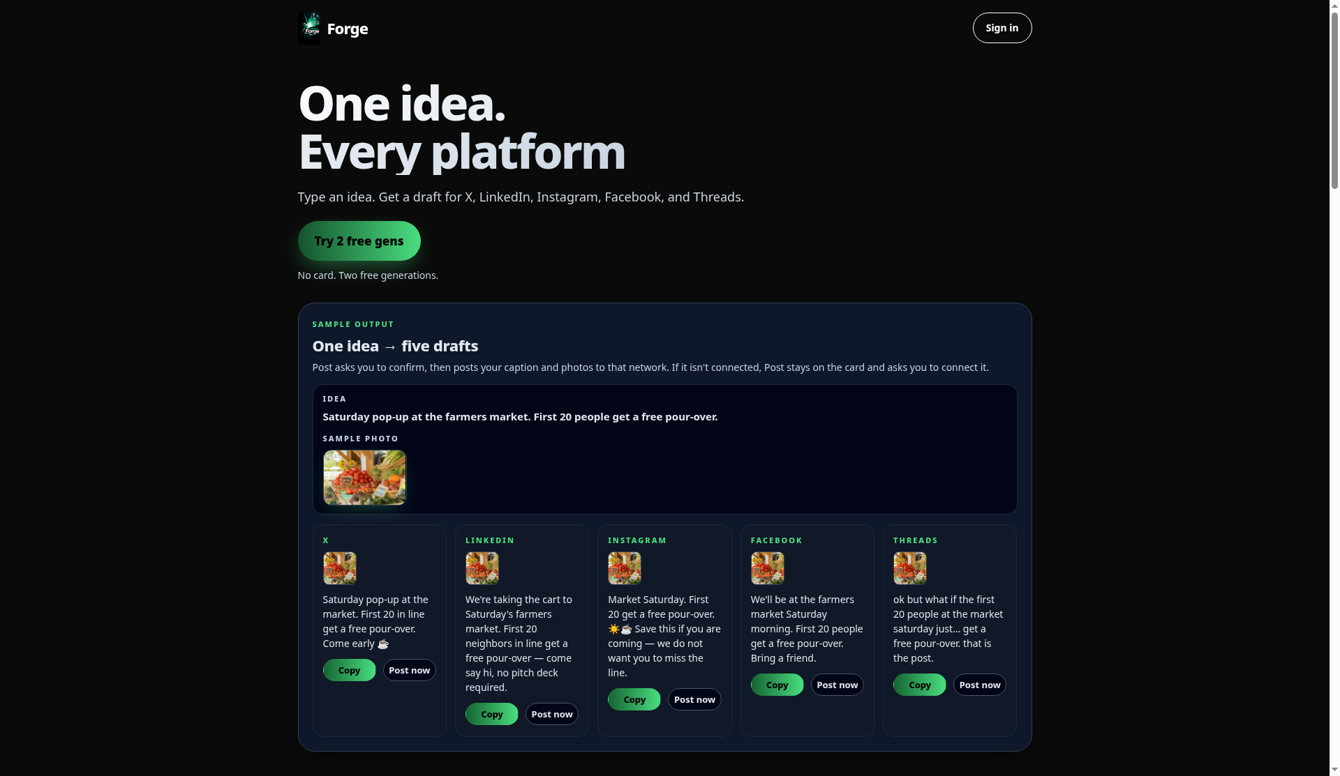 Forge screenshot
