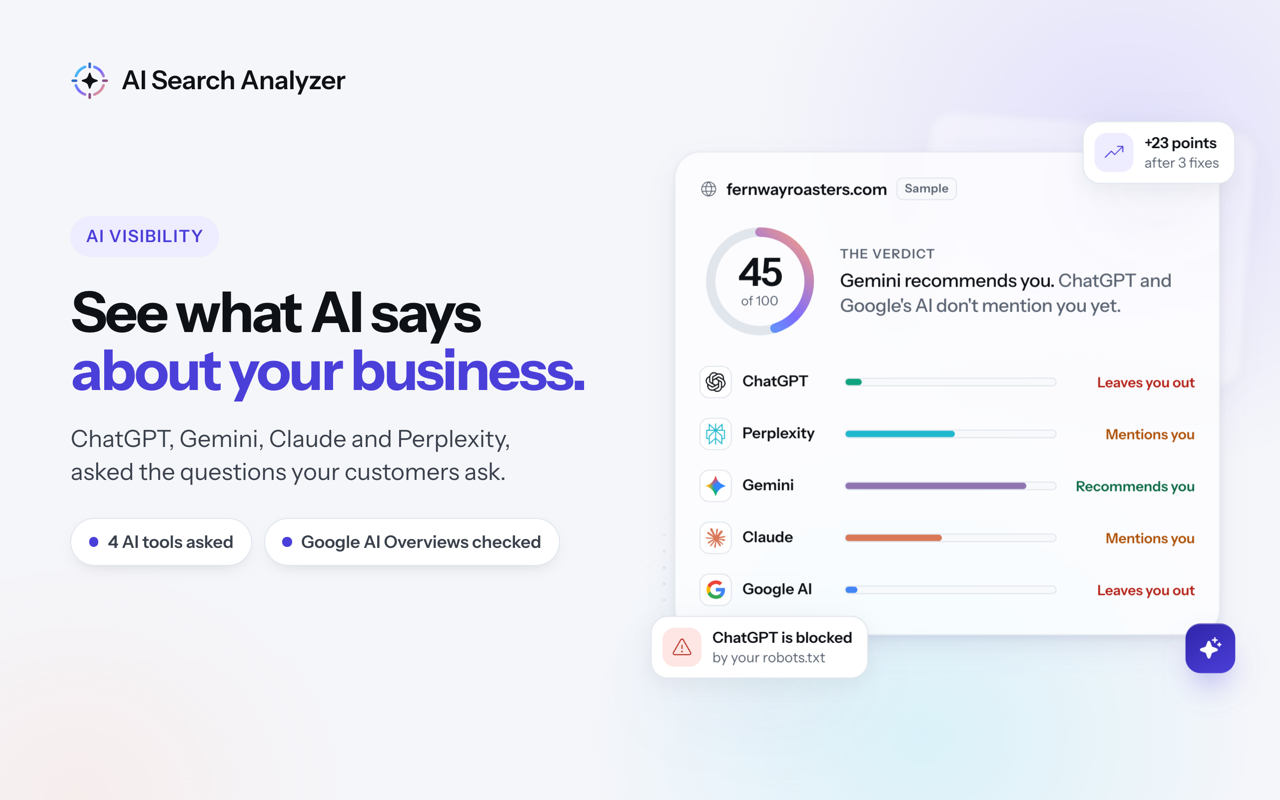 AI Search Analyzer screenshot