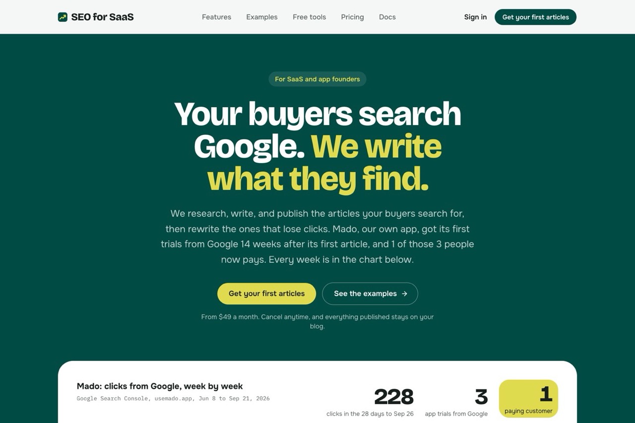 SEO for SaaS screenshot