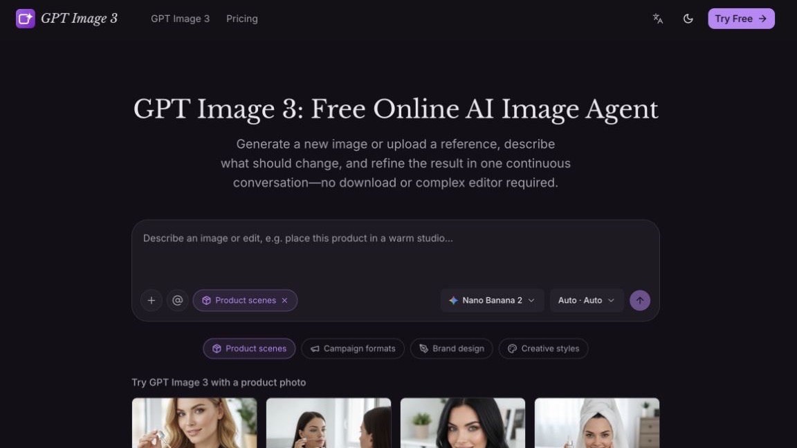 GPT Imge 3 Agent image editor & generator screenshot