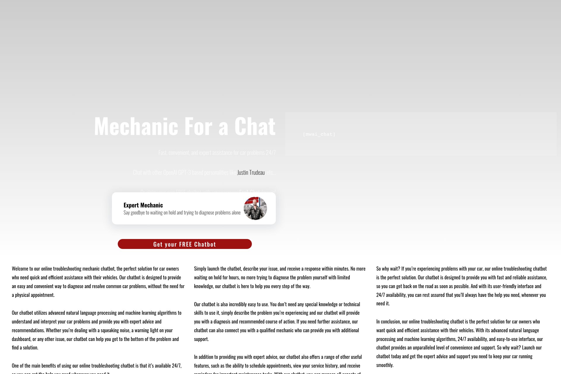 Mechanic For A Chat