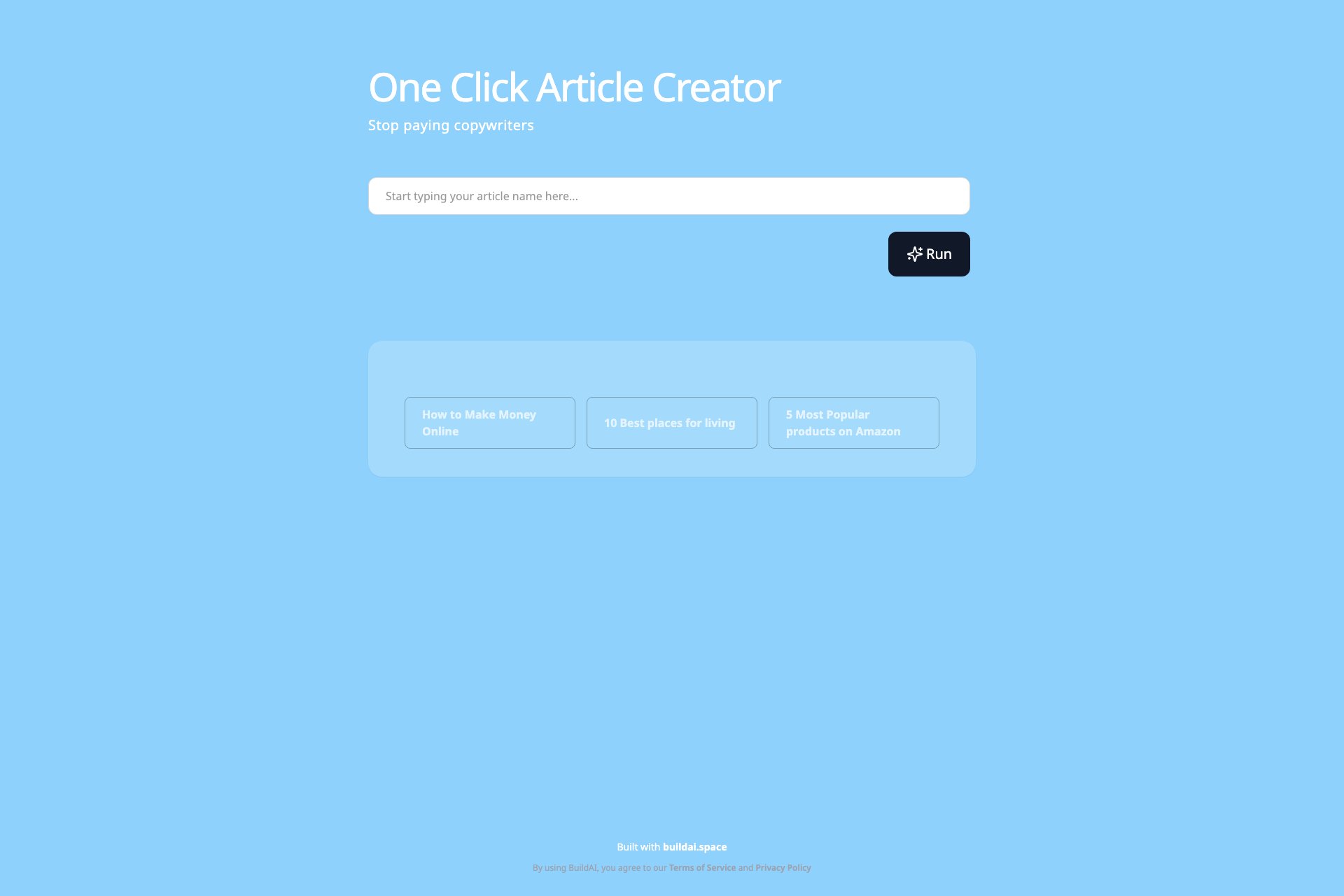 One Click Article Creator