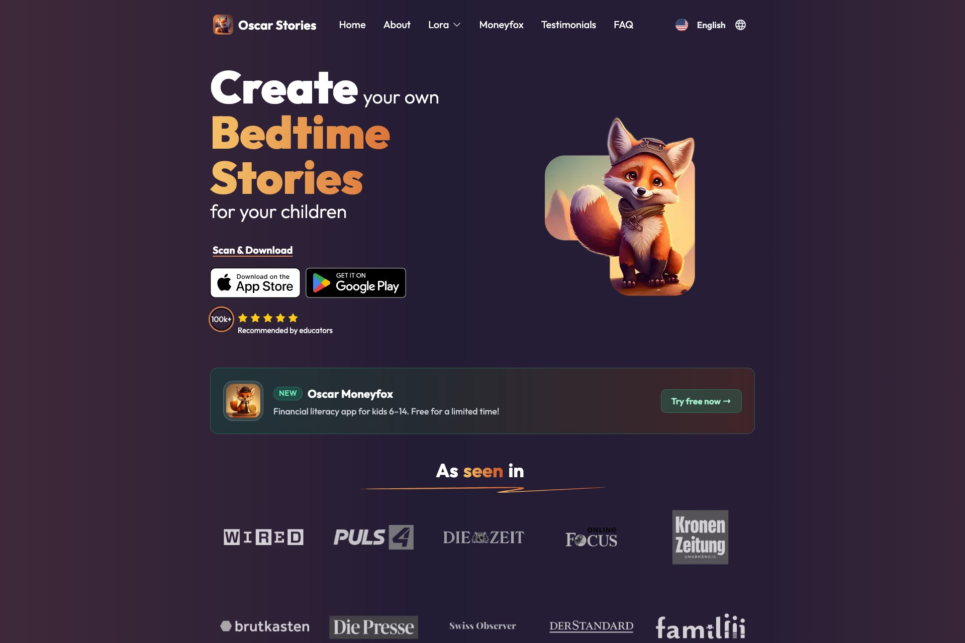 Oscar - bedtime story generator