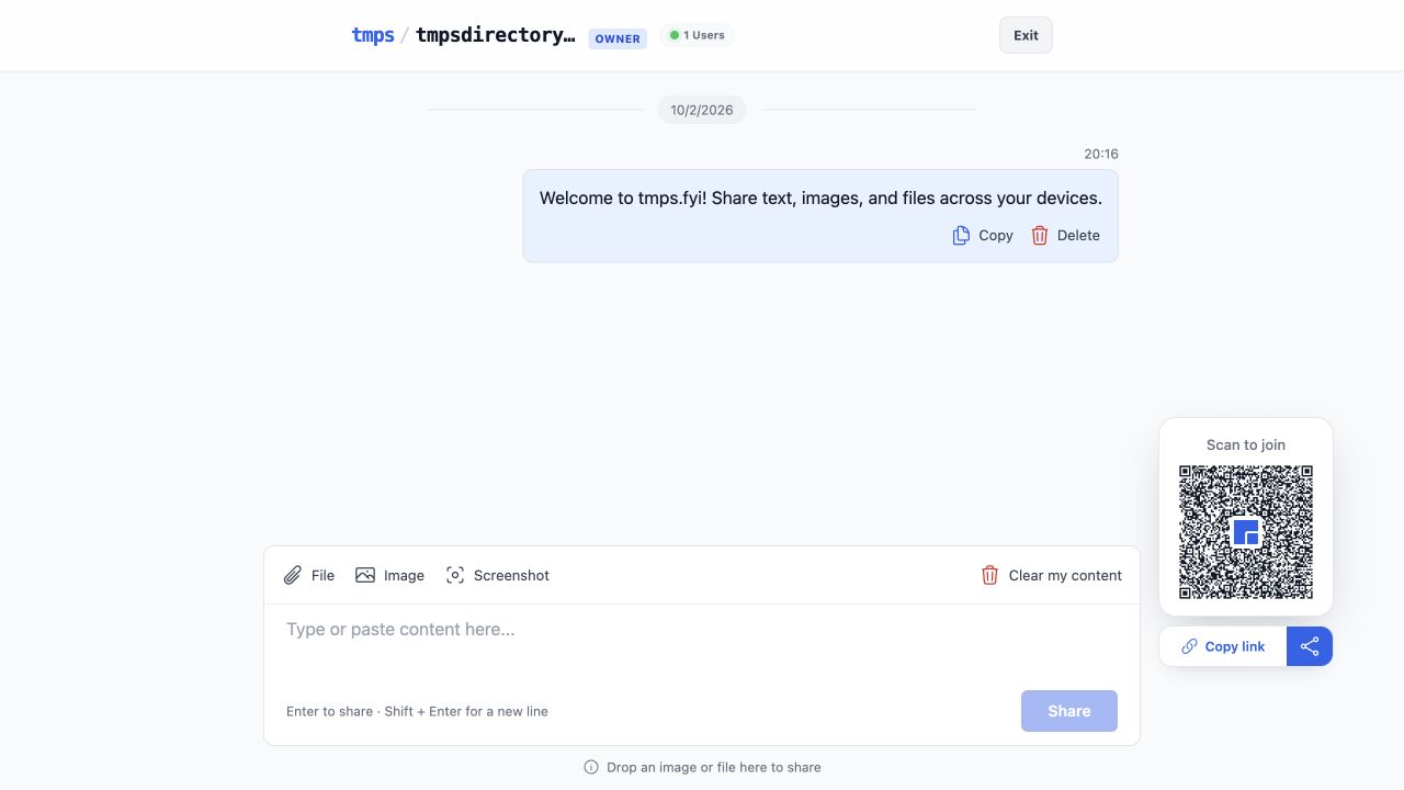 tmps.fyi – Online Clipboard screenshot