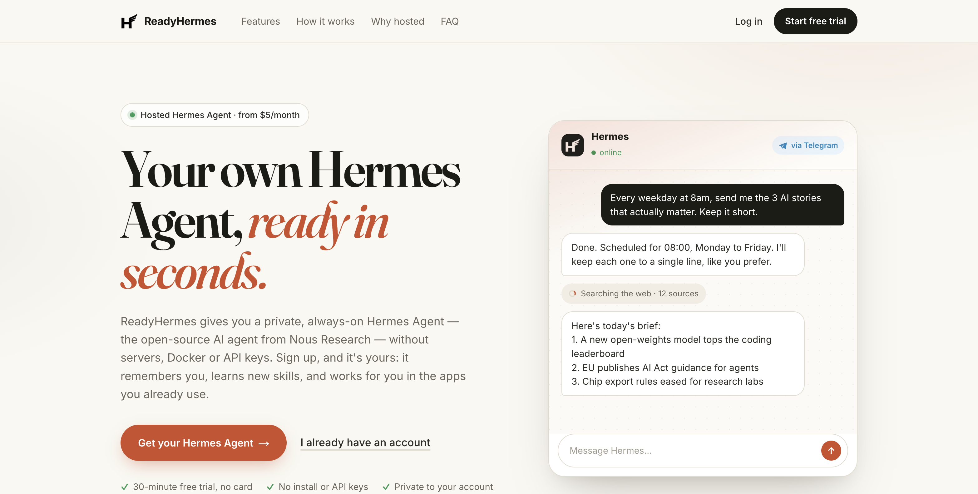 ReadyHermes screenshot