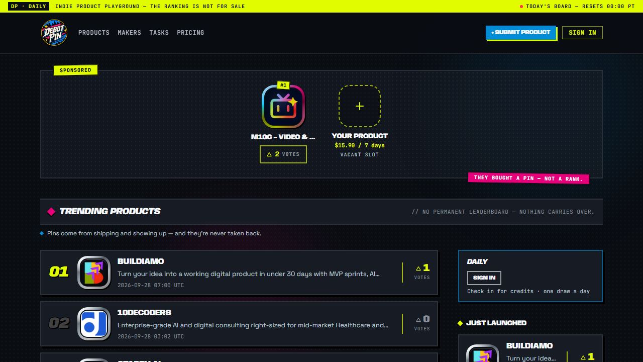 DebutPin screenshot