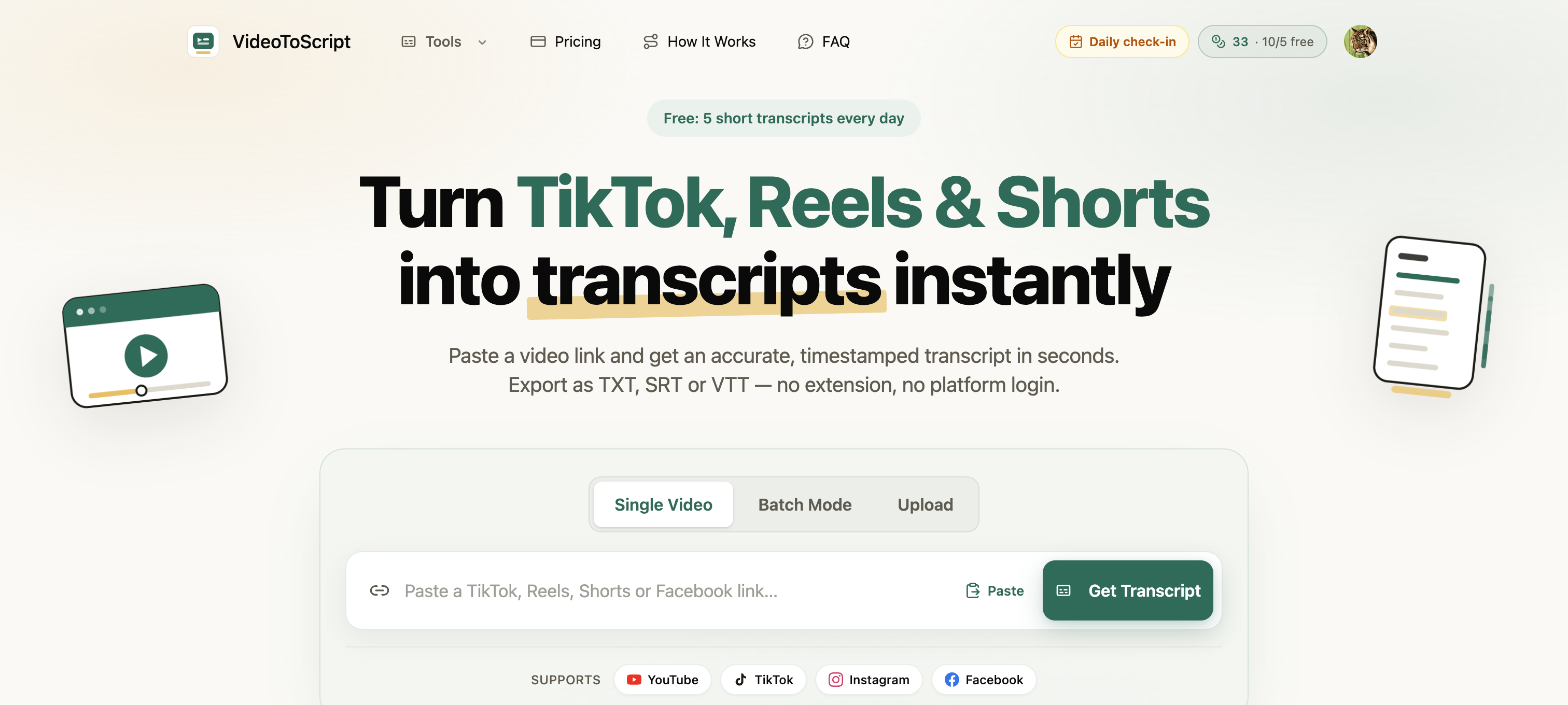 VideoToScript screenshot